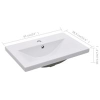 VidaXL Inbouwwastafel 61x39,5x18,5 cm keramiek wit - thumbnail