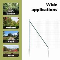 VidaXL Hek met paal groen 1,5 x 10 m staal en pvc - thumbnail