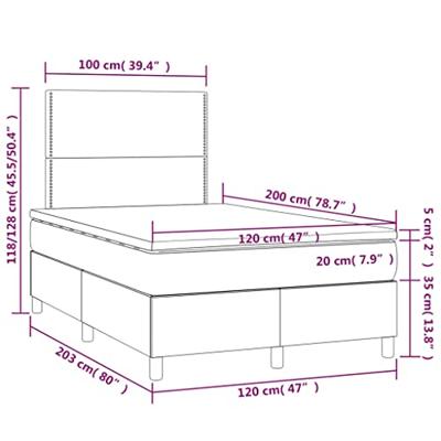 Boxspring met matras en LED fluweel donkergroen 120x200 cm