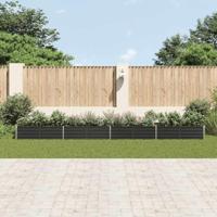Plantenbak verhoogd 600x80x45 cm gegalvaniseerd staal antraciet - thumbnail