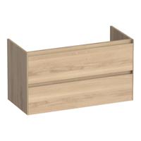 Brauer Inspire - Onderkast - 100 cm - met 2 Softclose Lades Greeploos en 1 Sifon Uitsparing - Lamellen Eiken Naturel - thumbnail