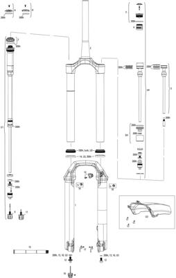 ROCKSHOX verende voorvork "pike ultimate rc2" 27,5"+/ 29" susp.fork rs pike ult.rc2 27,5"+/29" red 130mm