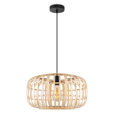 Boheemse Hanglamp - Bamboe Lampenkap - Elliptische - Beige - Ø40 x 126 cm - E27 fitting - Ontworpen voor gebruik in slaapkamers en werkruimtes - Inclusief 1 meter kabel