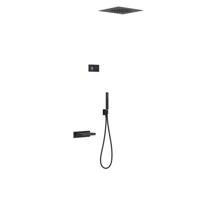 Regendouche set electronisch Tres Shower Technology | Inbouw | Thermostaatkraan | 3-weg | Vierkant | Zwart mat - thumbnail