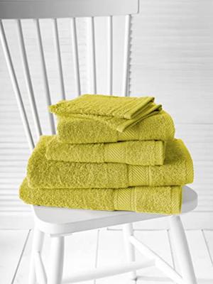 De Witte Lietaer Helene Handdoekenset met washanden Warm Olijf, 6 delig