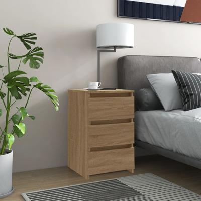 Nachtkastje 40x35x62,5 cm bewerkt hout sonoma eikenkleurig