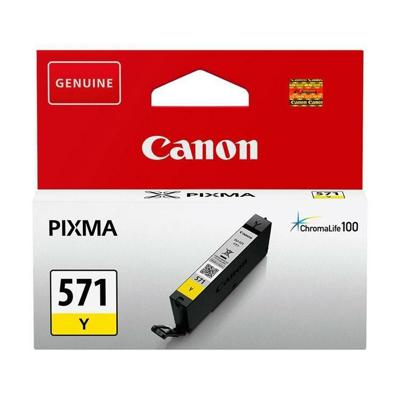 Canon inktcartridge CLI-571Y, 173 foto's, OEM 0388C001, geel Canon inktcartridge CLI-571Y, 173 foto's, OEM 0388C001, geel