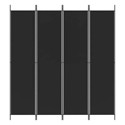 Kamerscherm met 4 panelen 200x220 cm stof zwart Kamerscherm met 4 panelen 200x220 cm stof zwart
