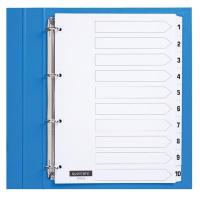 Tabbladen 4-gaats 1-10 wit karton Quantore Tabbladen 4-gaats 1-10 wit karton Quantore