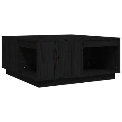 Salontafel 80x81x36,5 cm massief grenenhout zwart