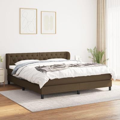 Boxspring met matras stof donkerbruin 160x200 cm