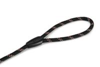 Hondenriem van rond nylon sliplijn 170cm x 8mm zwart - thumbnail