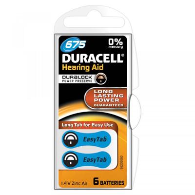 Duracell Easytab DA 675 gehoorapparaat batterijen, 10 verpakkingen à 6 stuks