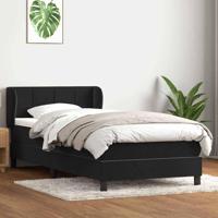 Boxspring met matras fluweel zwart 80x210 cm - thumbnail