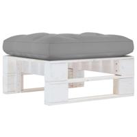 Tuinhocker pallet geïmpregneerd grenenhout wit - thumbnail