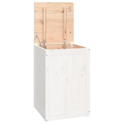 VidaXL Wasmand 44x44x66 cm massief grenenhout wit VidaXL Wasmand 44x44x66 cm massief grenenhout wit