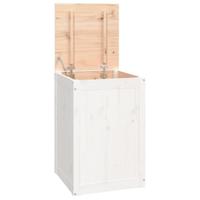 VidaXL Wasmand 44x44x66 cm massief grenenhout wit - thumbnail