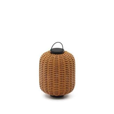 Kave Home Oplaadbare Tafellamp 'Saranella' Rotan, 37cm hoog, kleur Bruin