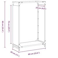Brandhoutrek 60x28x90 cm koudgewalst staal wit - thumbnail