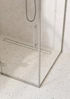 Saqu Grace douchecabine met draaideur links incl. antikalk 120x90x210cm geborsteld grijs - thumbnail