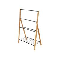 Losstaand handdoekenrek Kipit B7816 Zwart Metaal Bamboe 60 x 90 x 37 cm 4 Stuks - thumbnail