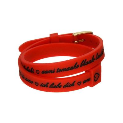il mezzometro I LOVE YOU GOLD - BRACCIALE IN SILICONE/SILICONE BRACELET Dames armband