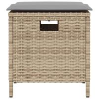 5-delige Tuinset met kussens poly rattan beige - thumbnail