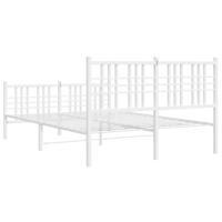 Bedframe met hoofd- en voeteneinde metaal wit 140x200 cm - thumbnail