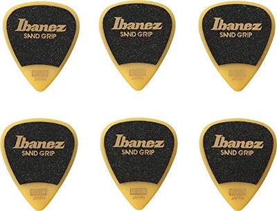 Ibanez PPA14MSGYE Grip Wizard Series Sand Grip plectrumset 6-pack teardrop geel medium Ibanez PPA14MSGYE Grip Wizard Series Sand Grip plectrumset 6-pack teardrop geel medium