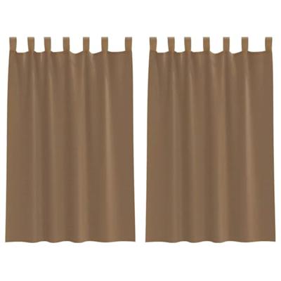 VidaXL Gordijnen voile met lussen 2 st 140x175 cm lichtbruin VidaXL Gordijnen voile met lussen 2 st 140x175 cm lichtbruin