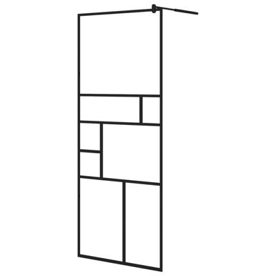 Inloopdouchewand 80x195 cm ESG-glas transparant en zwart Inloopdouchewand 80x195 cm ESG-glas transparant en zwart