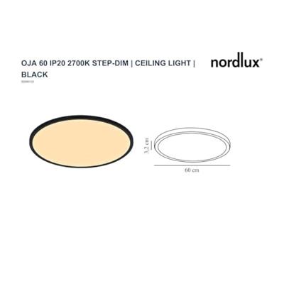 Nordlux 50066103 Oja 60 LED-plafondlamp LED LED 38 W Zwart Nordlux 50066103 Oja 60 LED-plafondlamp LED LED 38 W Zwart