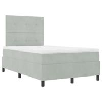 Boxspringbed met matras en LED fluweel lichtgrijs 120x200 cm - thumbnail