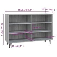 Dressoir 103,5x35x70 cm bewerkt hout grijs sonoma eikenkleurig - thumbnail