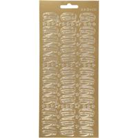 Creativ Company Stickers, hoed, vel 10x23 cm, goud, 1 vel - thumbnail