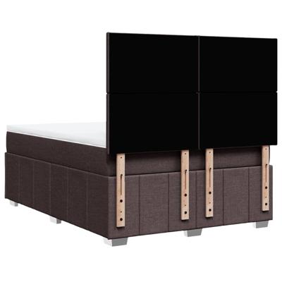Boxspring met matras stof donkerbruin 140x200 cm - thumbnail