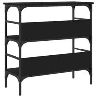 Wandtafel 75x32x75 cm bewerkt hout zwart - thumbnail