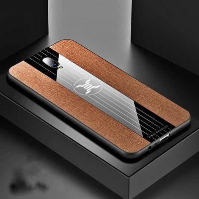 Voor OPPO R17 XINLI stiksels doek Textue schokbestendig TPU beschermhoes (bruin)