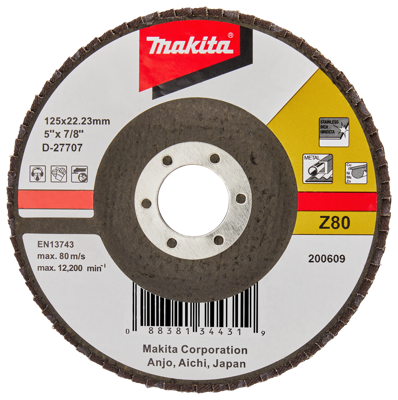 Makita Accessoires Lamellenschuurschijf 125mm Z80 - D-27707 D-27707 Makita Accessoires Lamellenschuurschijf 125mm Z80 - D-27707 D-27707