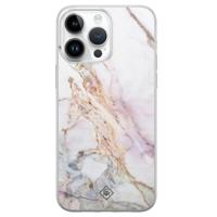iPhone 14 Pro Max siliconen hoesje - Parelmoer marmer - thumbnail