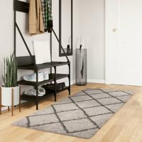 VidaXL Vloerkleed pamplona shaggy hoogpolig 80x200 cm beige antraciet - thumbnail
