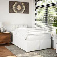 Boxspring met matras kunstleer wit 120x200 cm - thumbnail