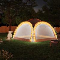 VidaXL Partytent met led en 4 zijwanden 3,6x3,6x2,3 m grijs en oranje - thumbnail