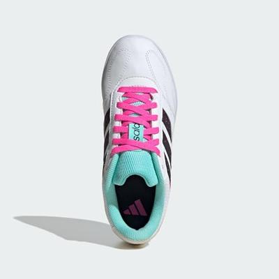 adidas Super Sala III Zaalvoetbalschoenen (IN) Kids Wit Zwart Turquoise Roze - thumbnail