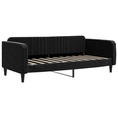Slaapbank met matras 90x200 cm fluweel zwart
