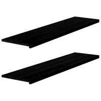 VidaXL Vensterbanken 2 st 160x40x2 cm massief eikenhout donkerbruin - thumbnail