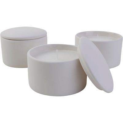 Keramische kandelaar incl kaars , afm 9x9x6,7 cm, 12 stuk/ 1 doos