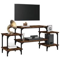 Tv-meubel 117x35x52 cm bewerkt hout gerookt eikenkleurig - thumbnail
