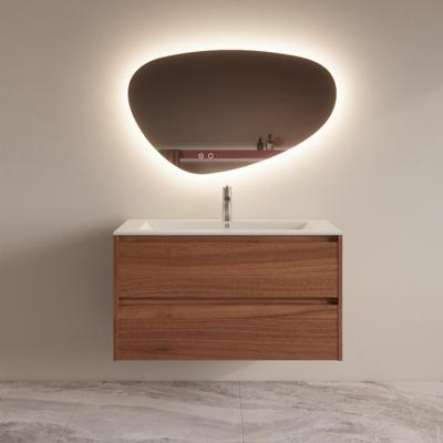 Badmeubelset BWS Riga Met Asia Wastafel Wit 100 cm Walnoot Boss & Wessing Badmeubelset BWS Riga Met Asia Wastafel Wit 100 cm Walnoot Boss & Wessing