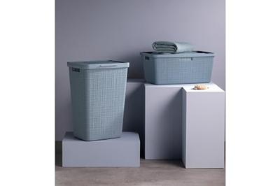Curver wasbox jute 58 liter smokey grey - thumbnail